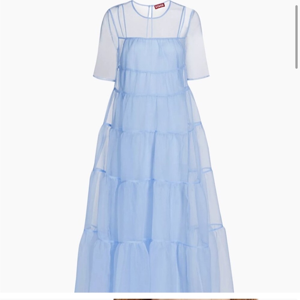 STAUD Hyacinth Sheer Maxi Dressing French Blue - Picture 4 of 7